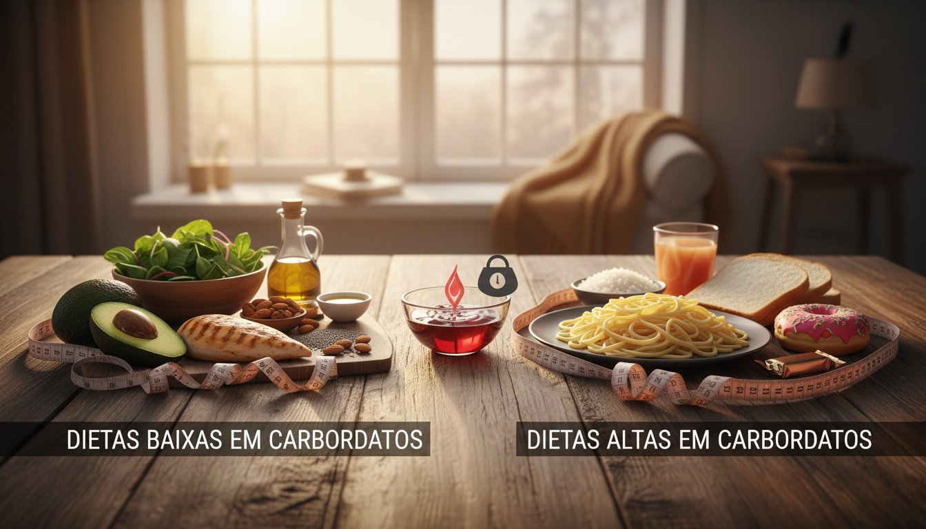 Comparação: Dietas Baixas em Carboidratos vs. Dietas Altas em Carboidratos