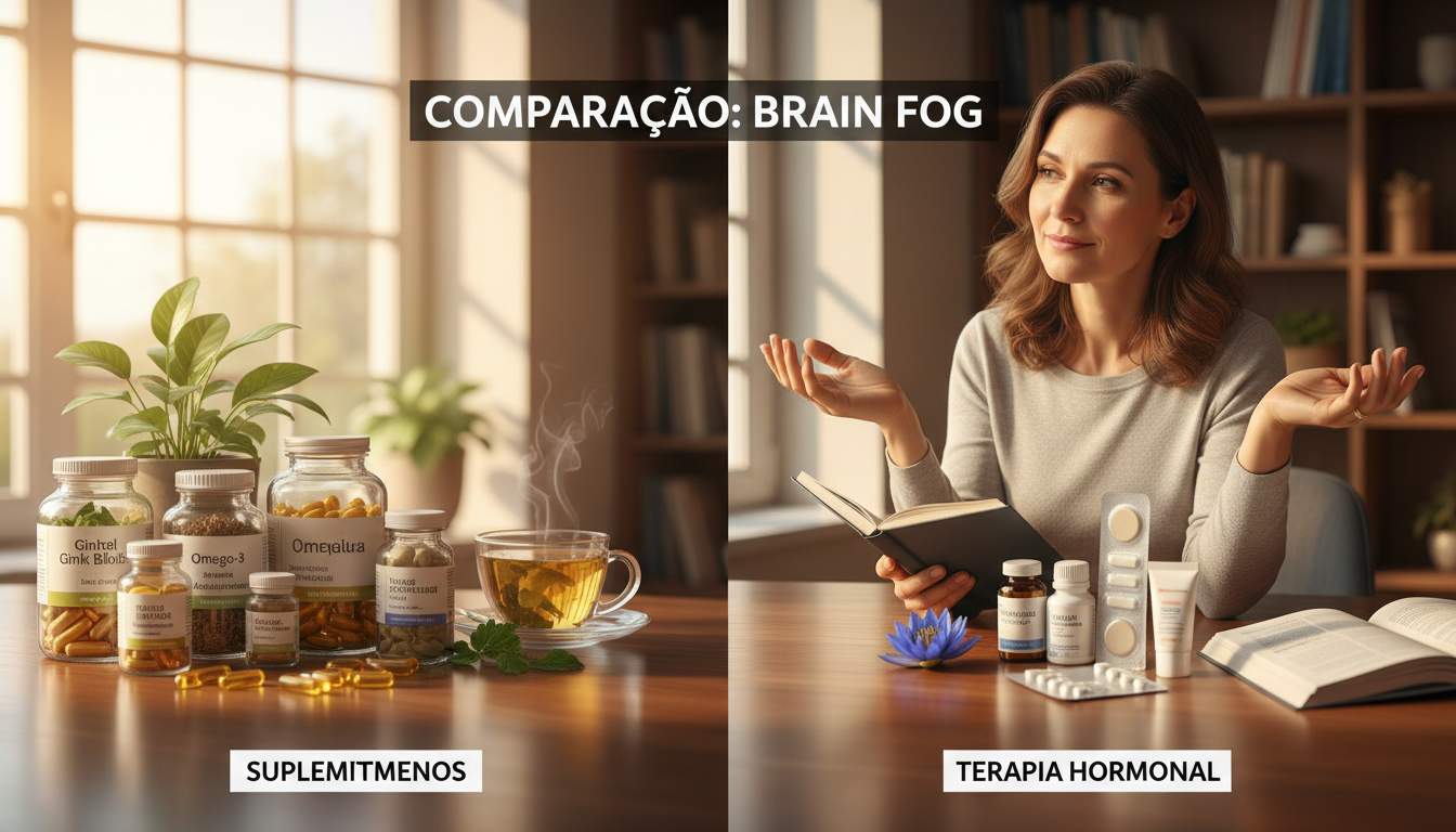 Comparação: Suplementos vs. Terapia Hormonal para Brain Fog
